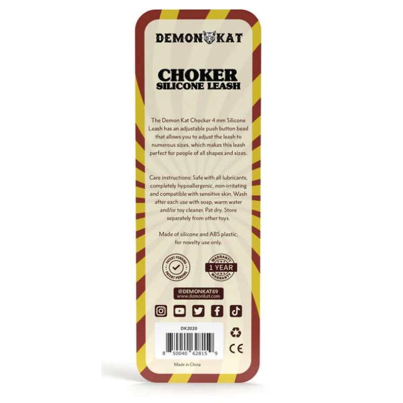 Demon Kat Silicone Choker Leash Black