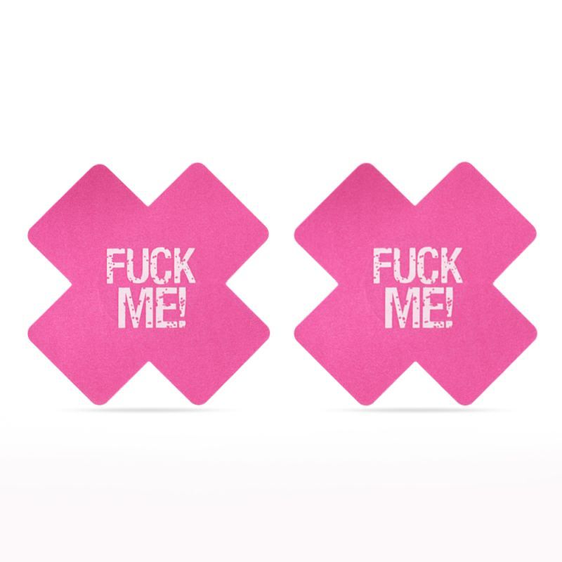 Lovetoy Fuck Me Cross Pattern Nipple Pasties Twin Pk - Red