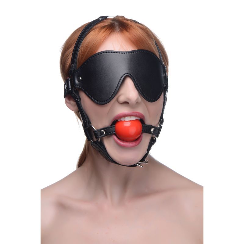 Strict Blindfold Harness W Ball Gag