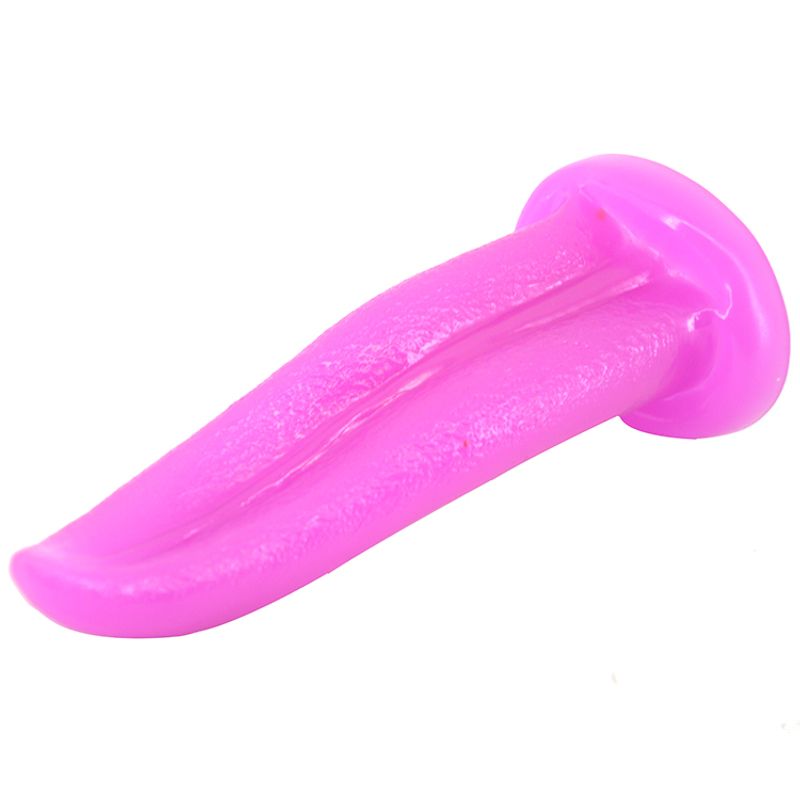 Tongue Shape Anal Plug Black - Flesh