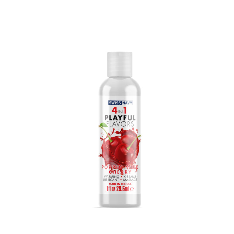 Swiss Navy Brand Playful Flavours 4 In 1 Poppin Wild Cherry 1Oz/29.5Ml