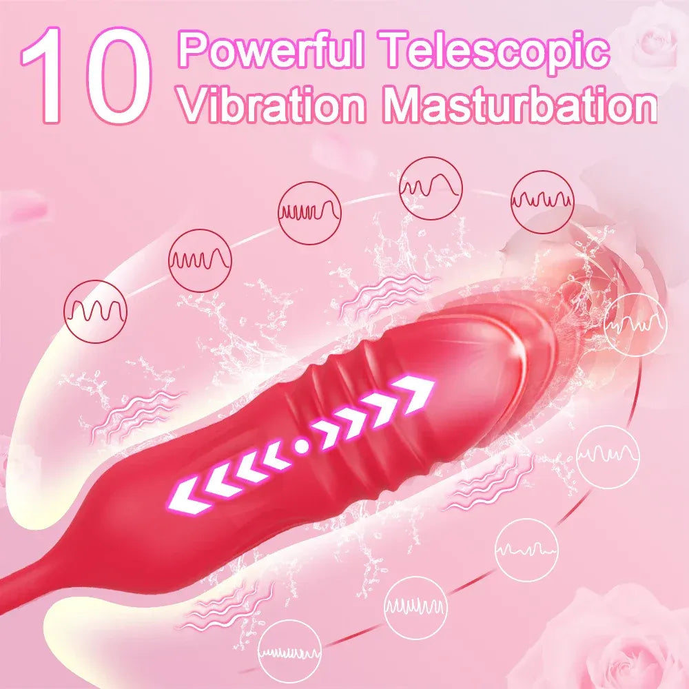 2 In 1 Clit Licking Vibrator for Women Thrusting Vagina Stimulator Female Masturbator - Purple