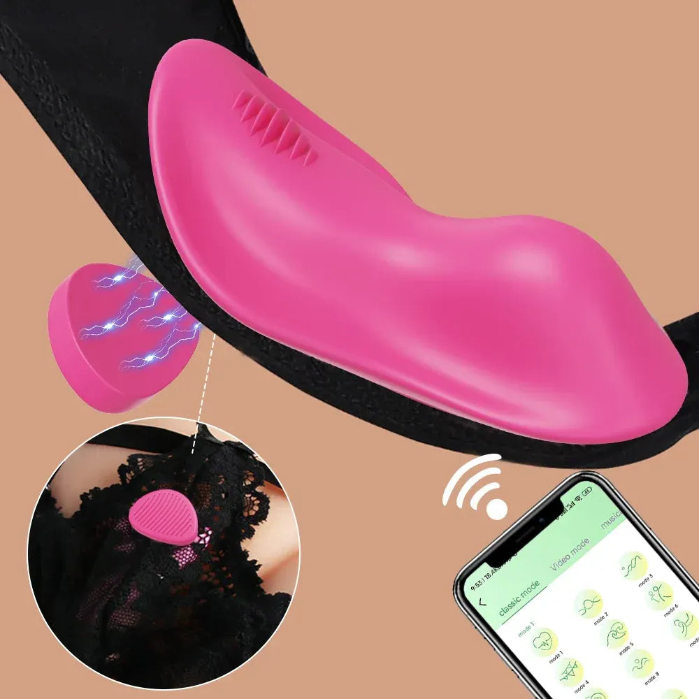 Bluetooth Wearable Vibrator for Women App Controlled Clitoral Stimulator Magnetic Couples - Red