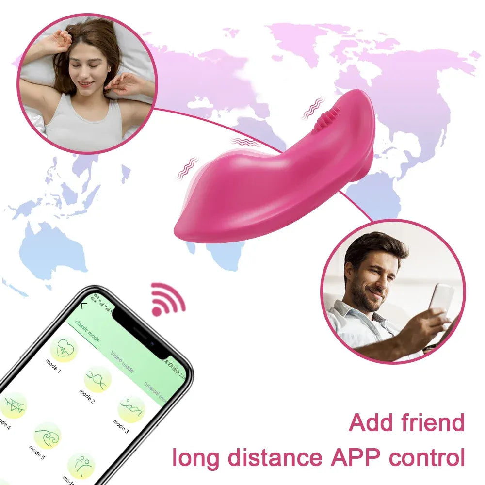 Bluetooth Wearable Vibrator for Women App Controlled Clitoral Stimulator Magnetic Couples - Red