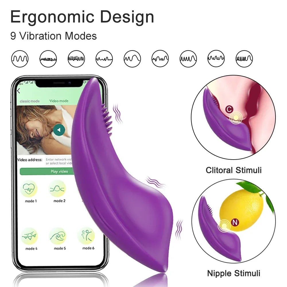 Mini Clit Vibrator for Women Wearable Panties Stimulator App Control for Couples Female Masturbator - Green