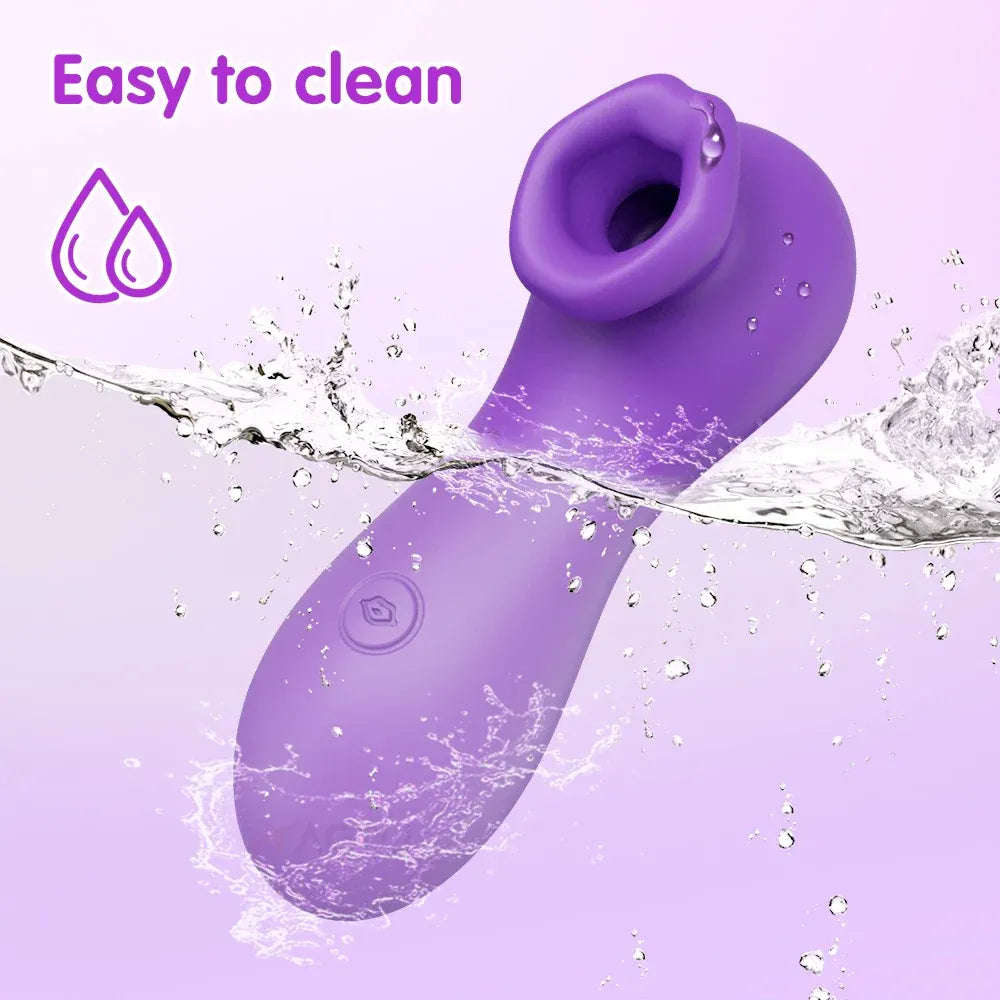 Female Clit Sucker Vibrator Vacuum Nipple Stimulator for Couples - Red