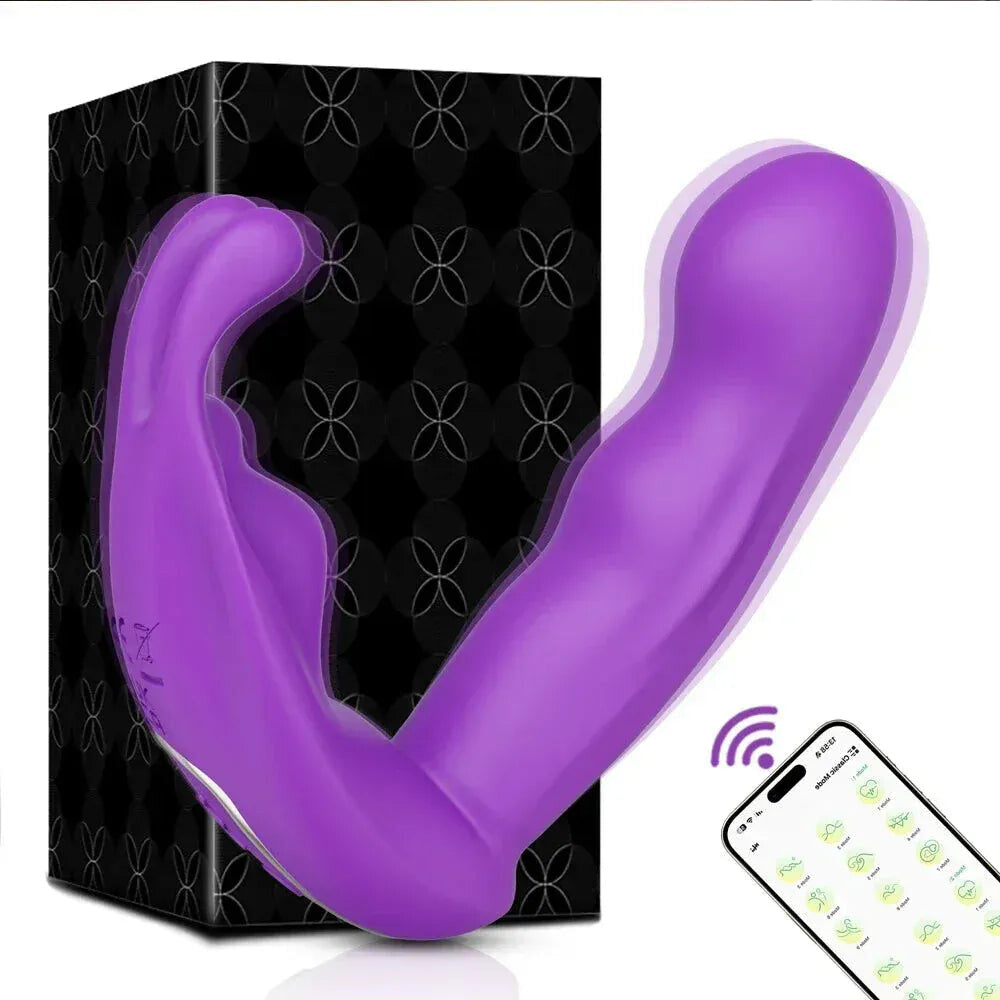 App Controlled Rabbit Vibrator for Women G Spot Stimulation - Purple