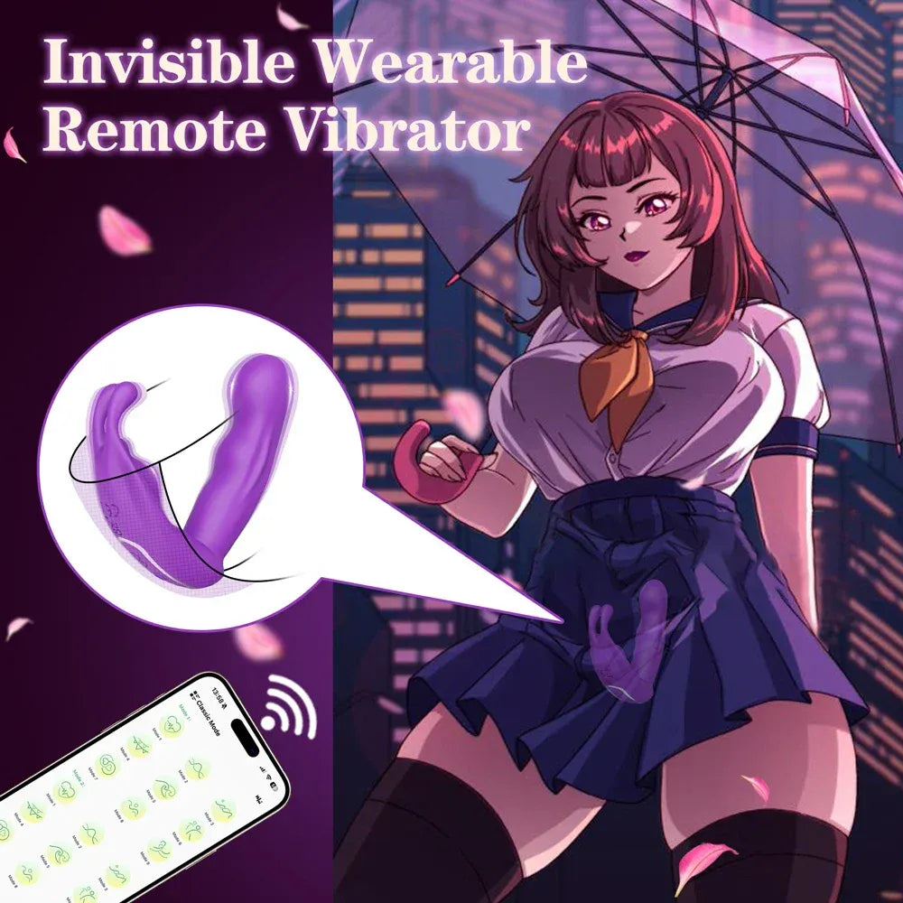 App Controlled Rabbit Vibrator for Women G Spot Stimulation - Purple