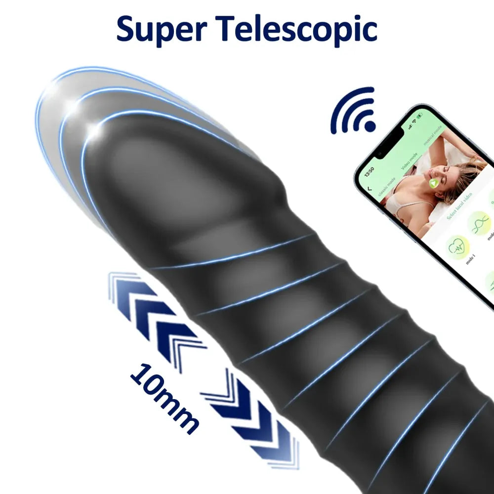 Telescopic G Spot Vibrator for Women App Controlled Thrusting Masturbator