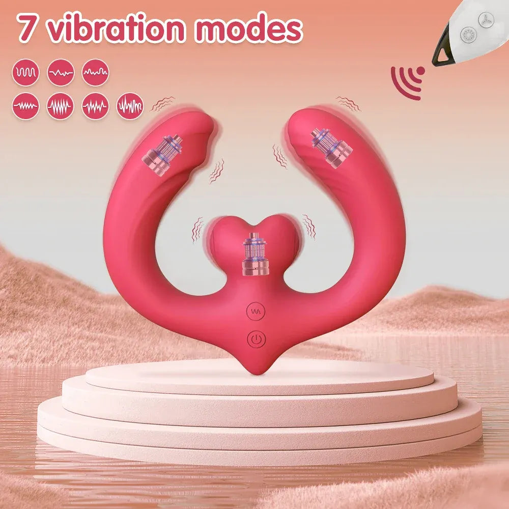 Remote Control Double Ended Vibrator for Women G Spot Nipple Stimulation