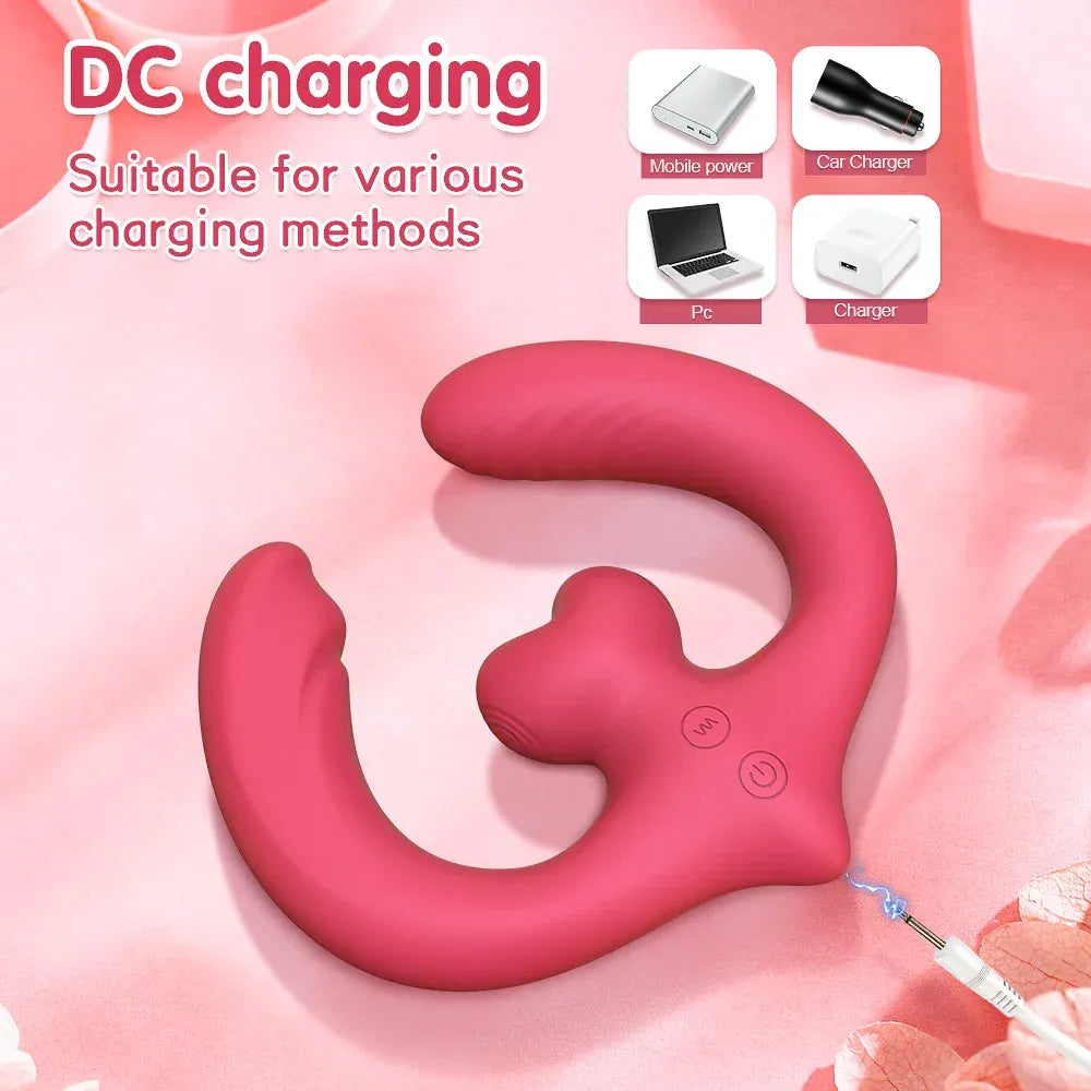 Remote Control Double Ended Vibrator for Women G Spot Nipple Stimulation