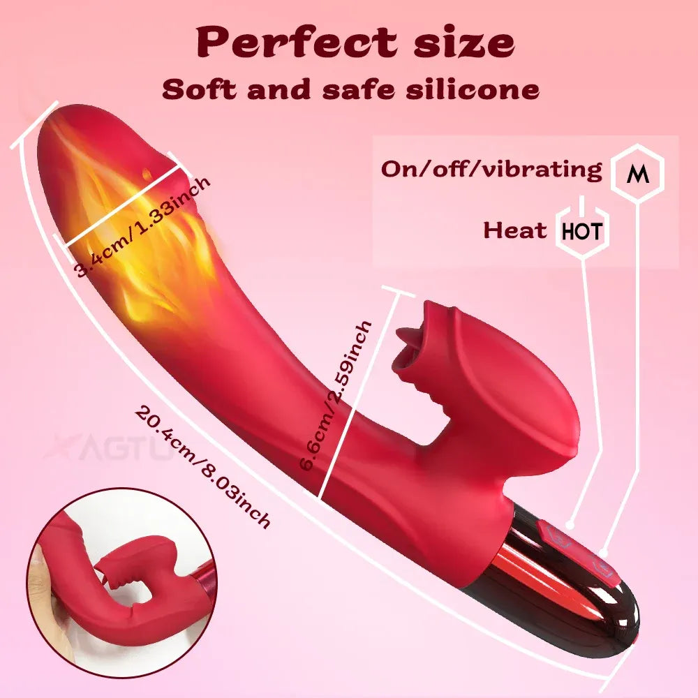 G Spot Vibrator Heating Clitoral Stimulation - Purple