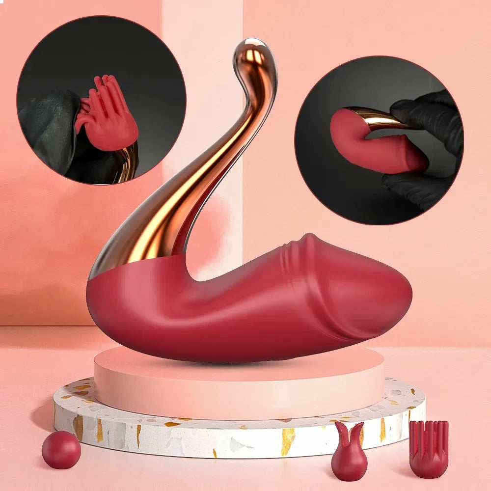 G Spot Vibrator for Women Bluetooth Remote Control Wearable Clit Stimulator - Red