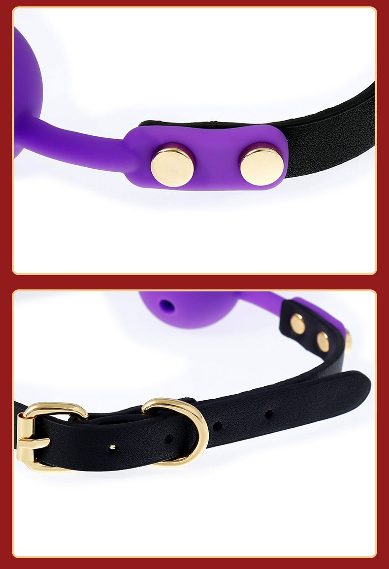 Silicone Rose Ball Gag with Adjustable PU Leather Strap - Playful Adult Novelty(pink)