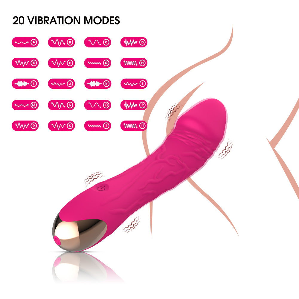 Purple Intense Pleasure G-Spot Vibrator - 20 Speed Rechargeable Silicone Wand with Magnetic Charging