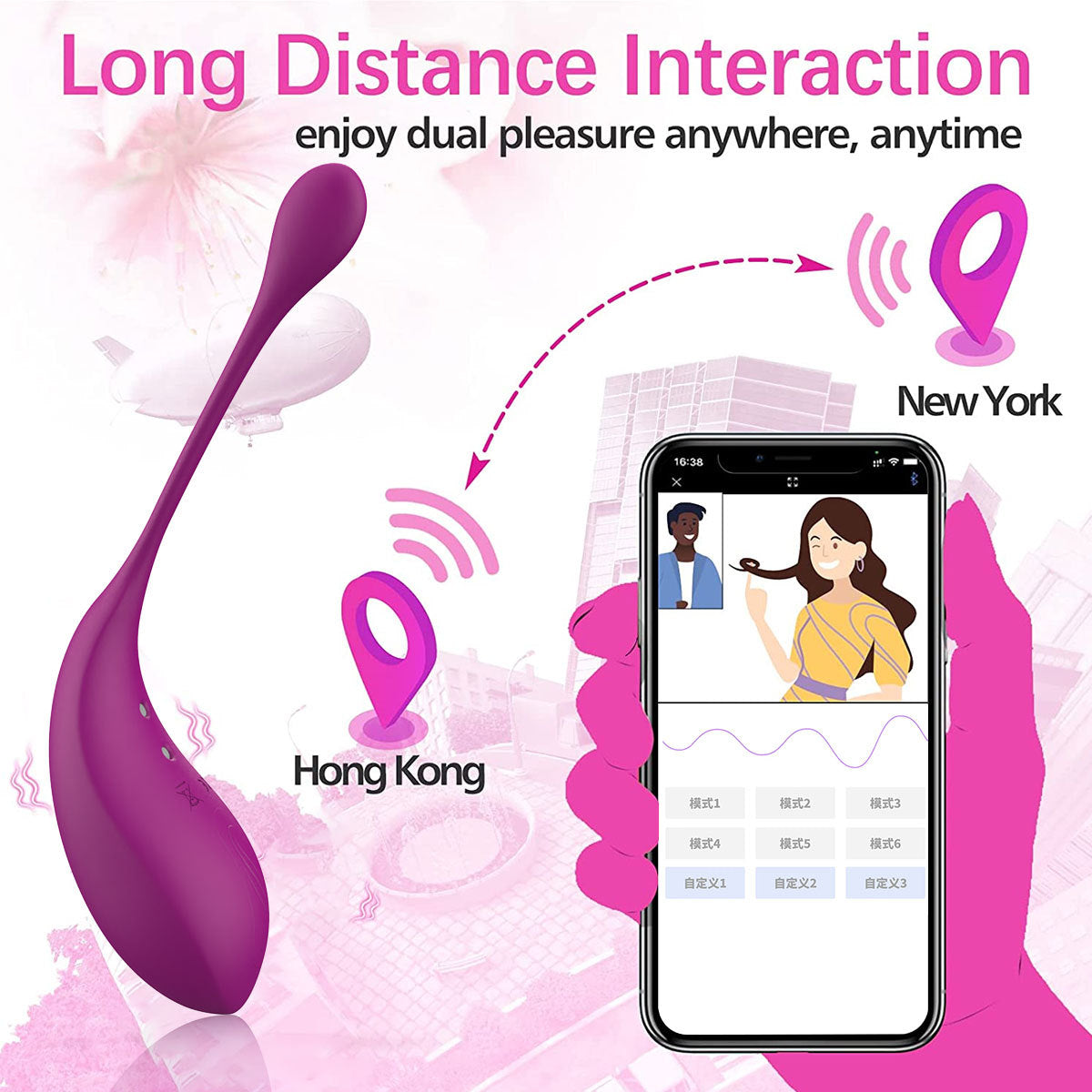 Rose red Wearable Vibrating Egg with APP Remote Control - Unisex Pleasure Toy