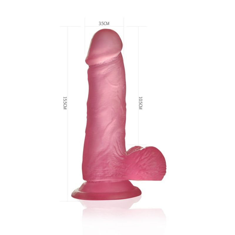 Lovetoy Jelly Studs 6In Crystal Dildo Small Pink