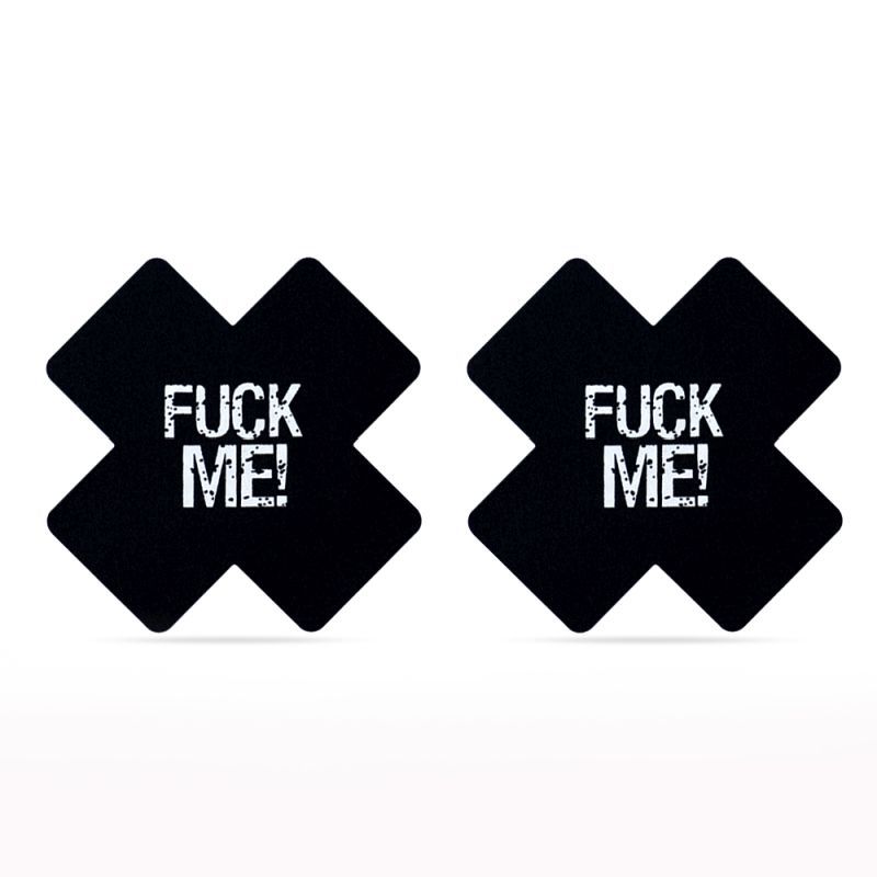 Lovetoy Fuck Me Cross Pattern Nipple Pasties Twin Pk - Brown