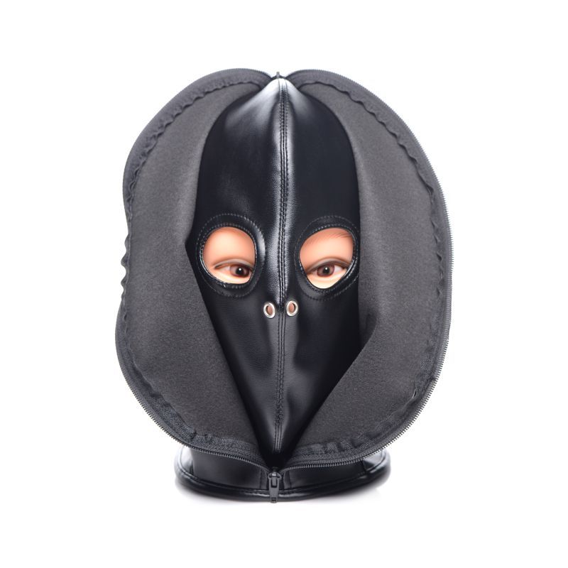 Strict Zip Front Bondage Hood Black