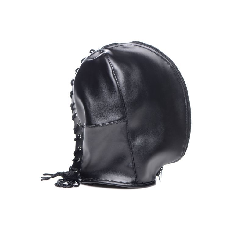 Strict Zip Front Bondage Hood Black