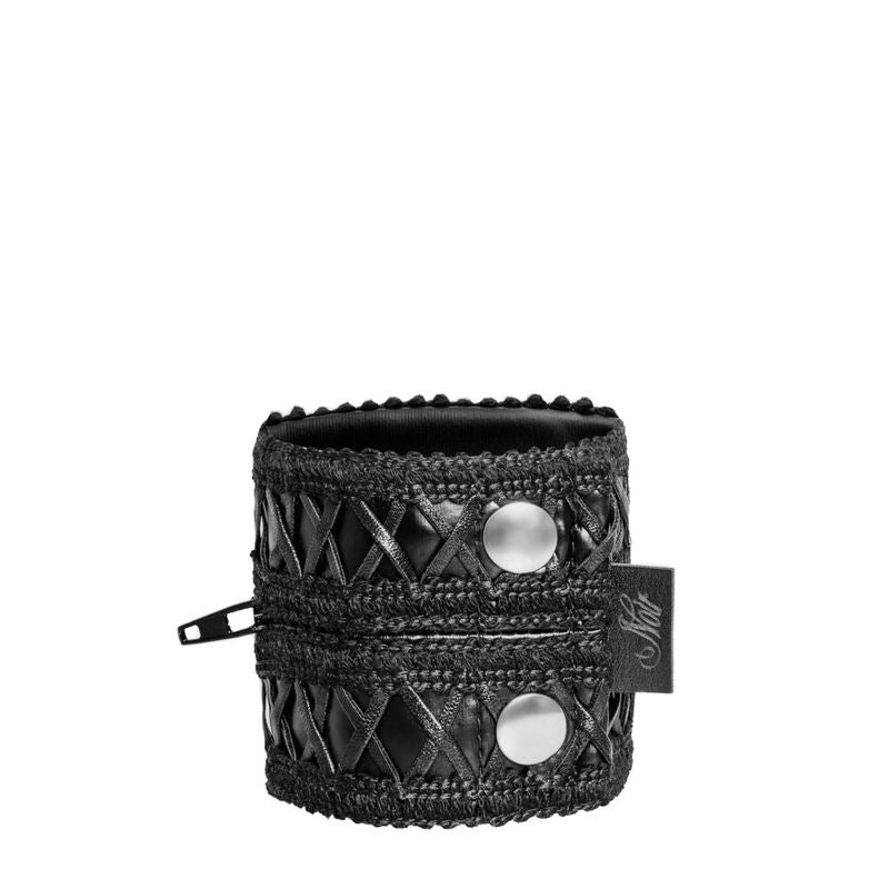 Noir Wrist Wallet With Hidden Zipper Black
