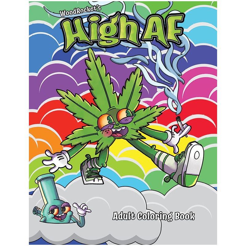 Wood Rocket High Af Colouring Book