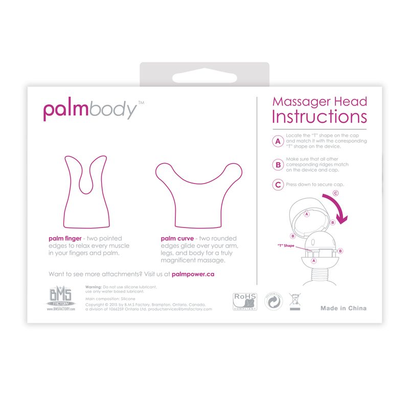 Palm Power Palmbody Massager Heads For Use With Pink