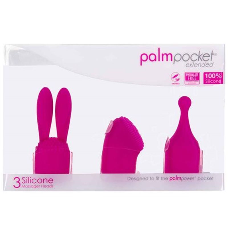 Palm Power Pocket Extended Silicone Massage Heads 3 Pc Set