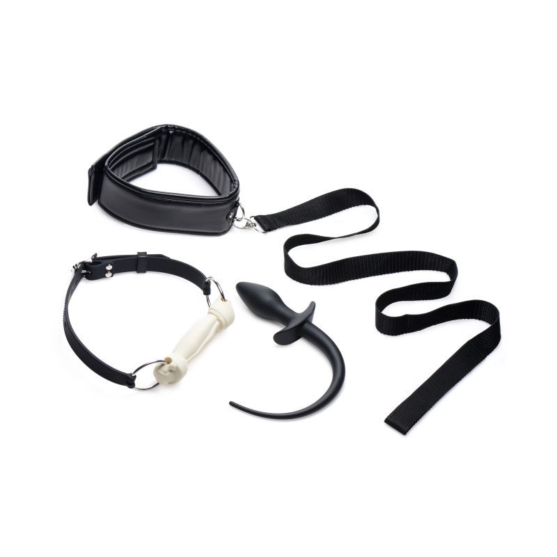 Tailz Puppy Play Set Incl Gag Plug And Collar Black