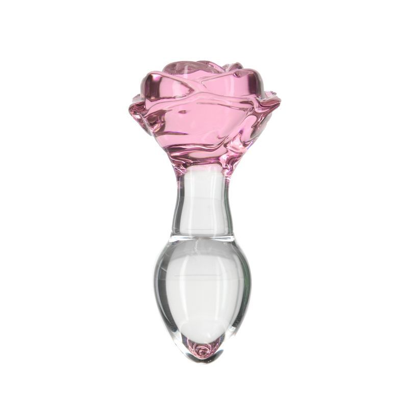 Pillow Talk Rosy Luxurious Glass Anal Plug W Clear Gem