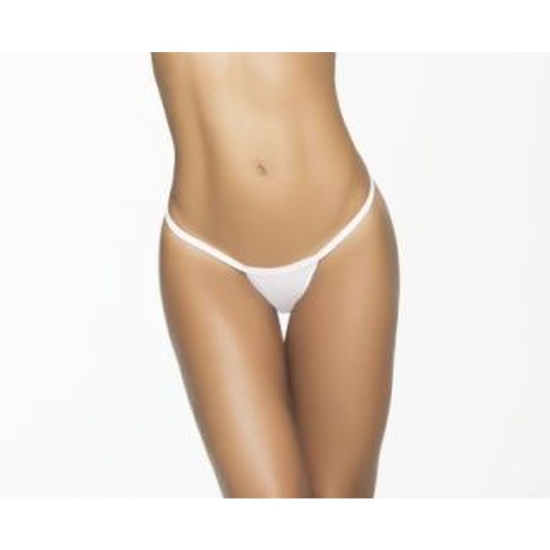 Mapale Y Back Thong Black White - White - Small/Medium