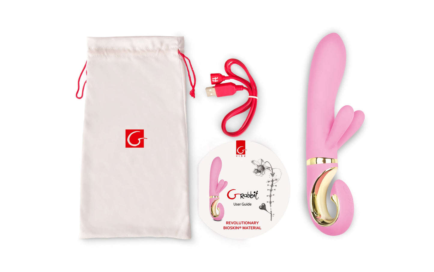 Gvibe Grabbit, Best Rabbit Vibrator for Clit and G-Spot, Pink