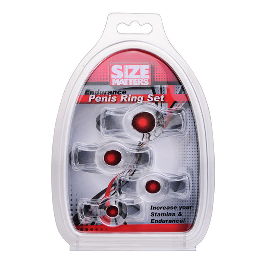 Size Matters Endurance Clear 4 Ring Penis Set
