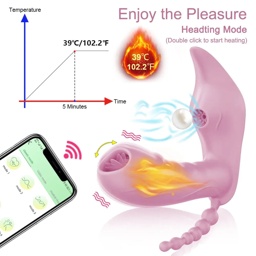 Wireless Remote Control Dildo Vibrator 3 In 1 Stimulator for Women - Purple
