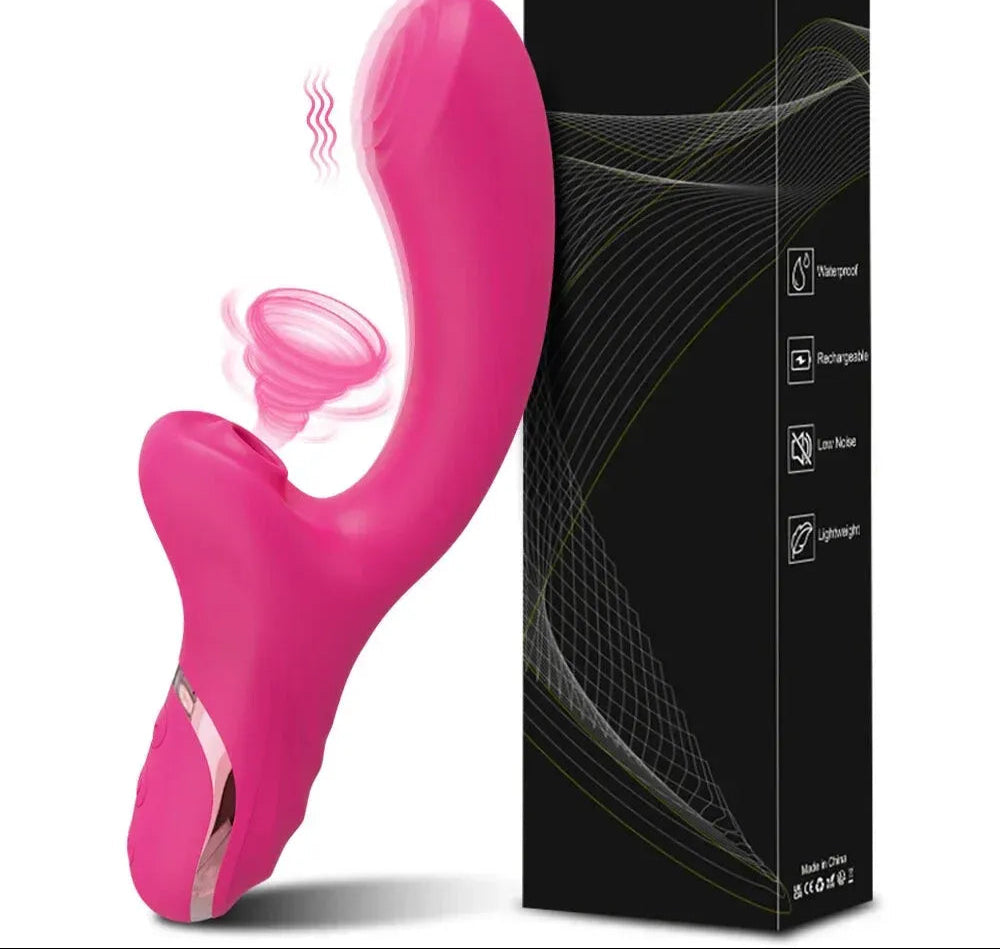 3 In 1 Clit Sucking Vibrator for Women G Spot Vagina Anal Stimulation Female Masturbator - Zd029 Red