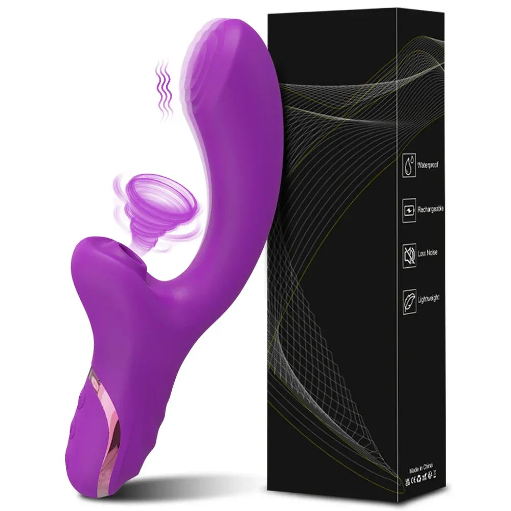 3 In 1 Clit Sucking Vibrator for Women G Spot Vagina Anal Stimulation Female Masturbator - Zd029 Red