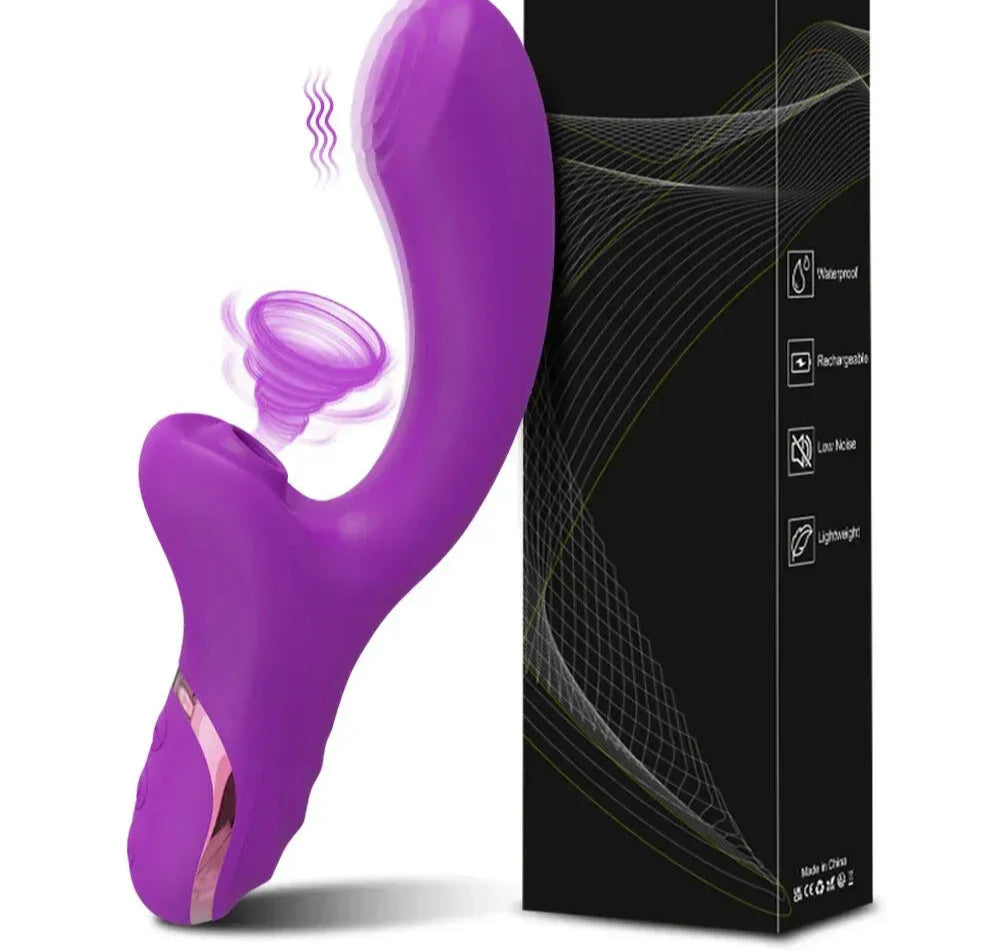 3 In 1 Clit Sucking Vibrator for Women G Spot Vagina Anal Stimulation Female Masturbator - Zd014 Red
