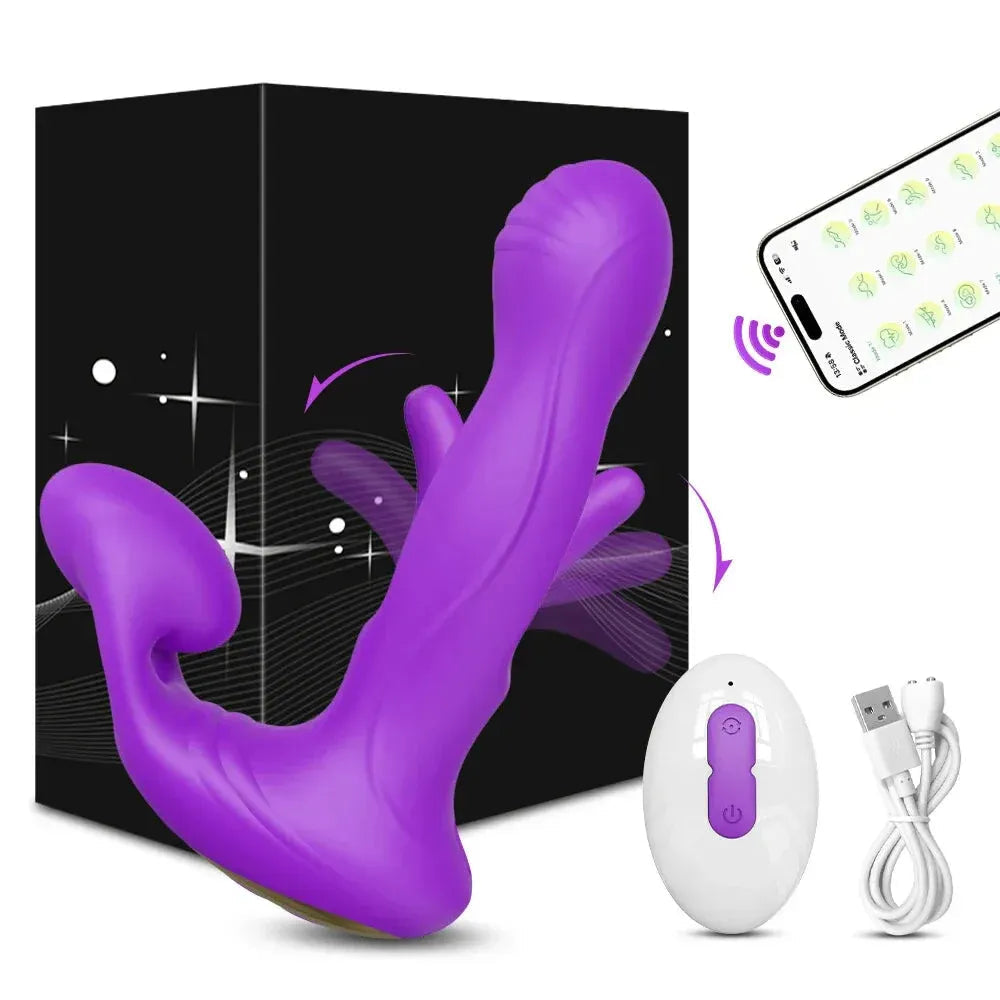 App Controlled Vagina Vibrator for Women Stimulator Masturbation Toy - Black
