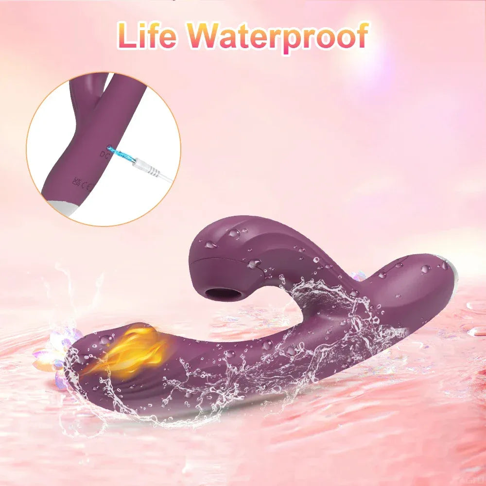 Vibrating Clit Sucker for Women G Spot Stimulator Heat - Purple