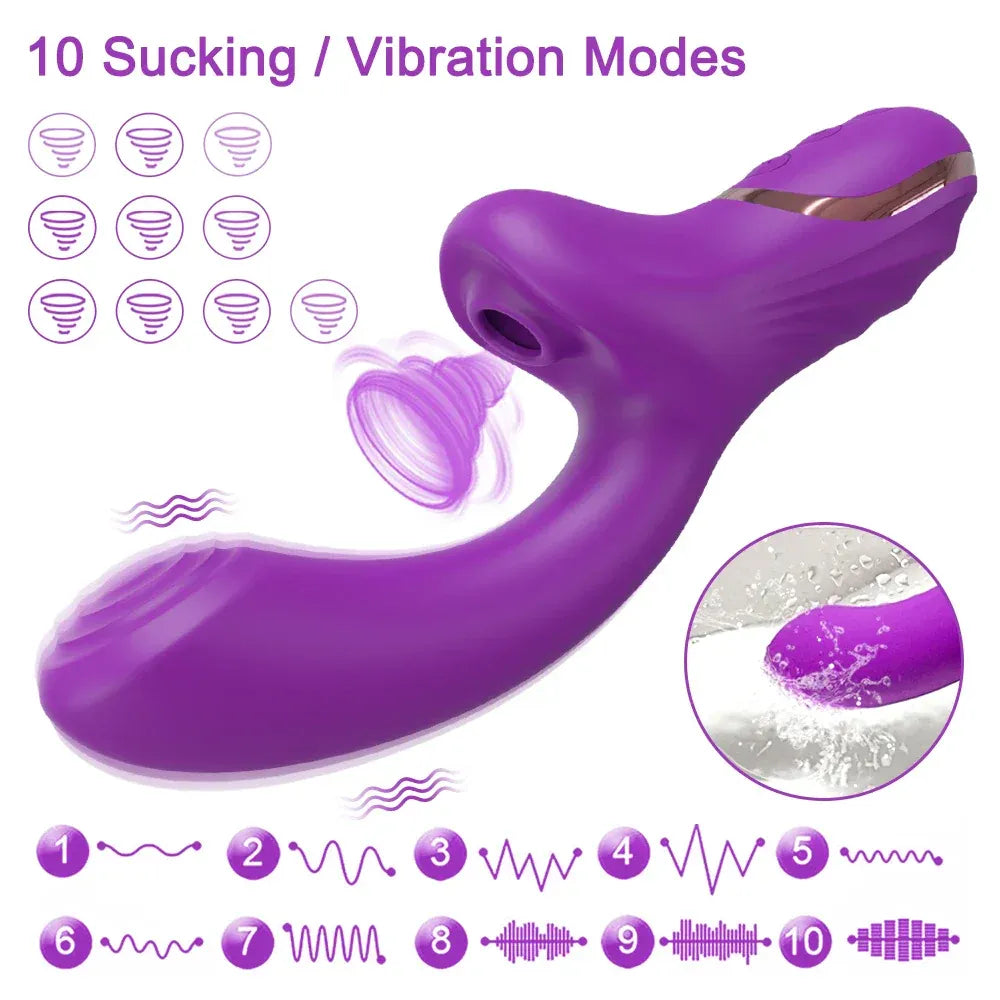 Vibrating Clit Sucker for Women G Spot Nipple Stimulator 18 - Purple