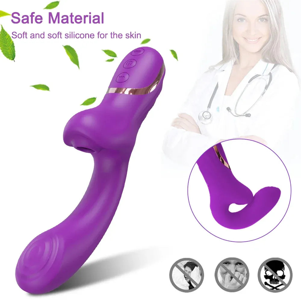 Vibrating Clit Sucker for Women G Spot Nipple Stimulator 18 - Purple
