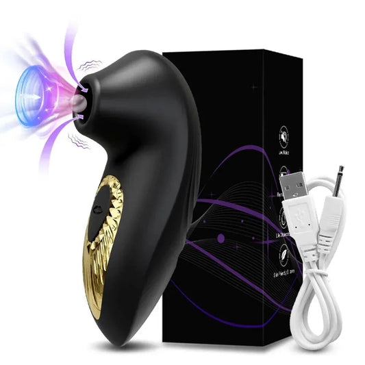 10 Mode Clitoris Sucking Vibrator - Female Masturbator and Nipple Stimulator - Gm41 Black