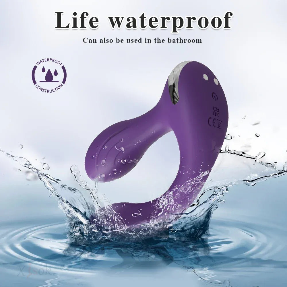 App Control Dual Ended Vibrator for Women Clit Anal Stimulation Couples - Purple