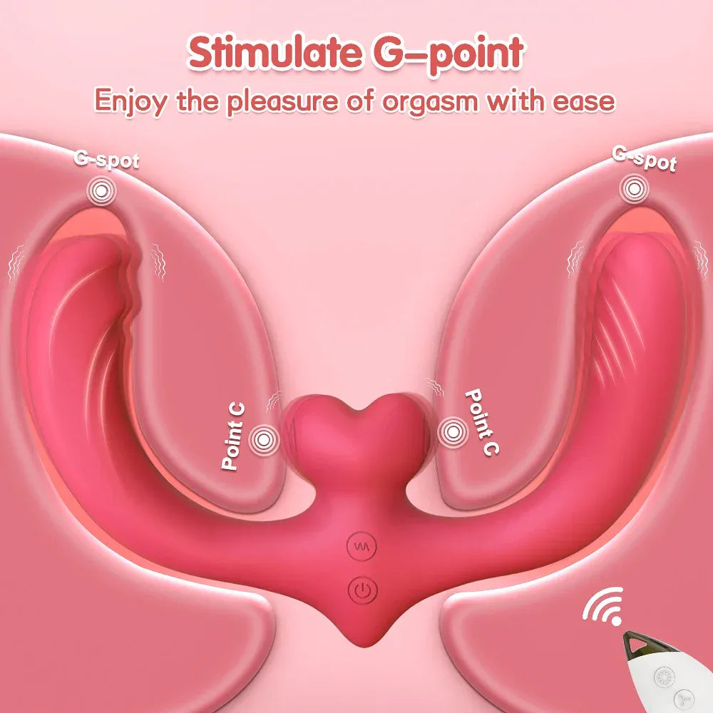 Remote Control Double Ended Vibrator for Women G Spot Nipple Stimulation