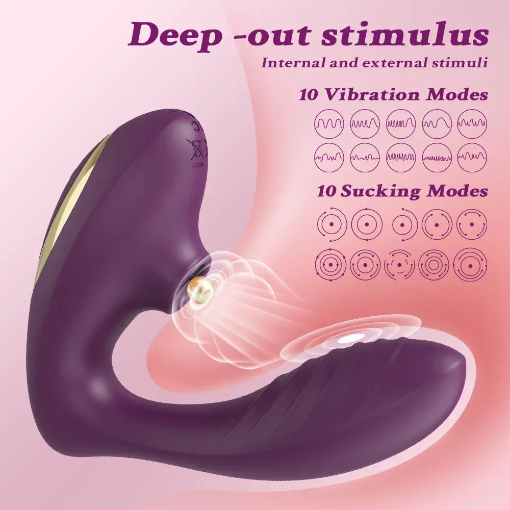 Vibrating Clit Sucker for Women G Spot Stimulator Female Masturbator - Purple