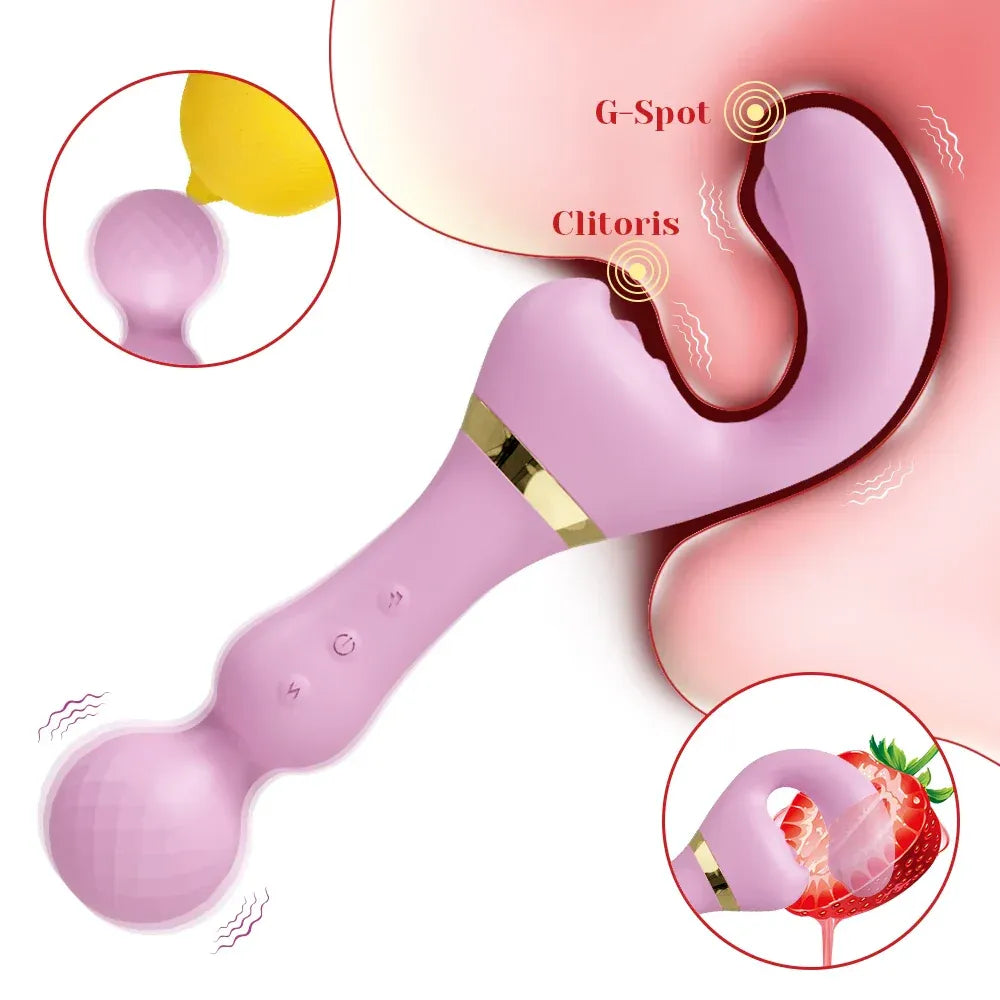 3 In 1 Vagina Vibrator for Women G Spot Nipples Stimulation - Pink