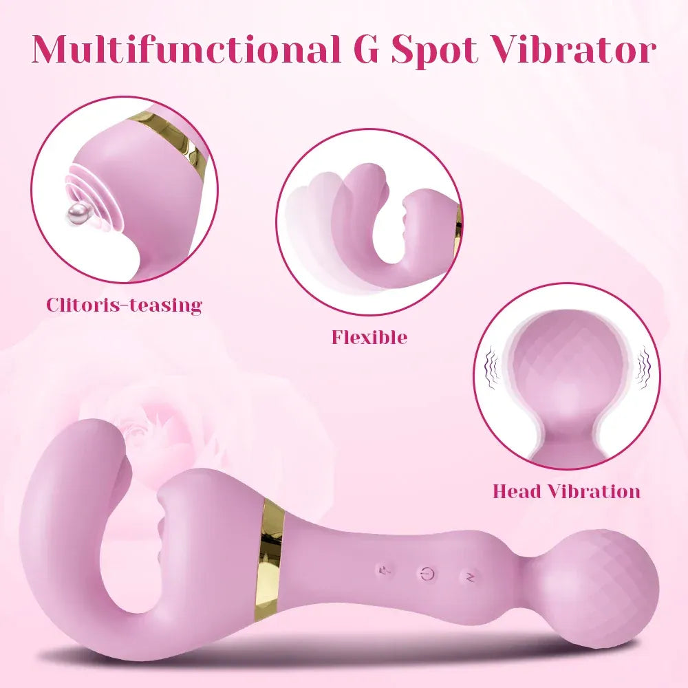 3 In 1 Vagina Vibrator for Women G Spot Nipples Stimulation - Pink