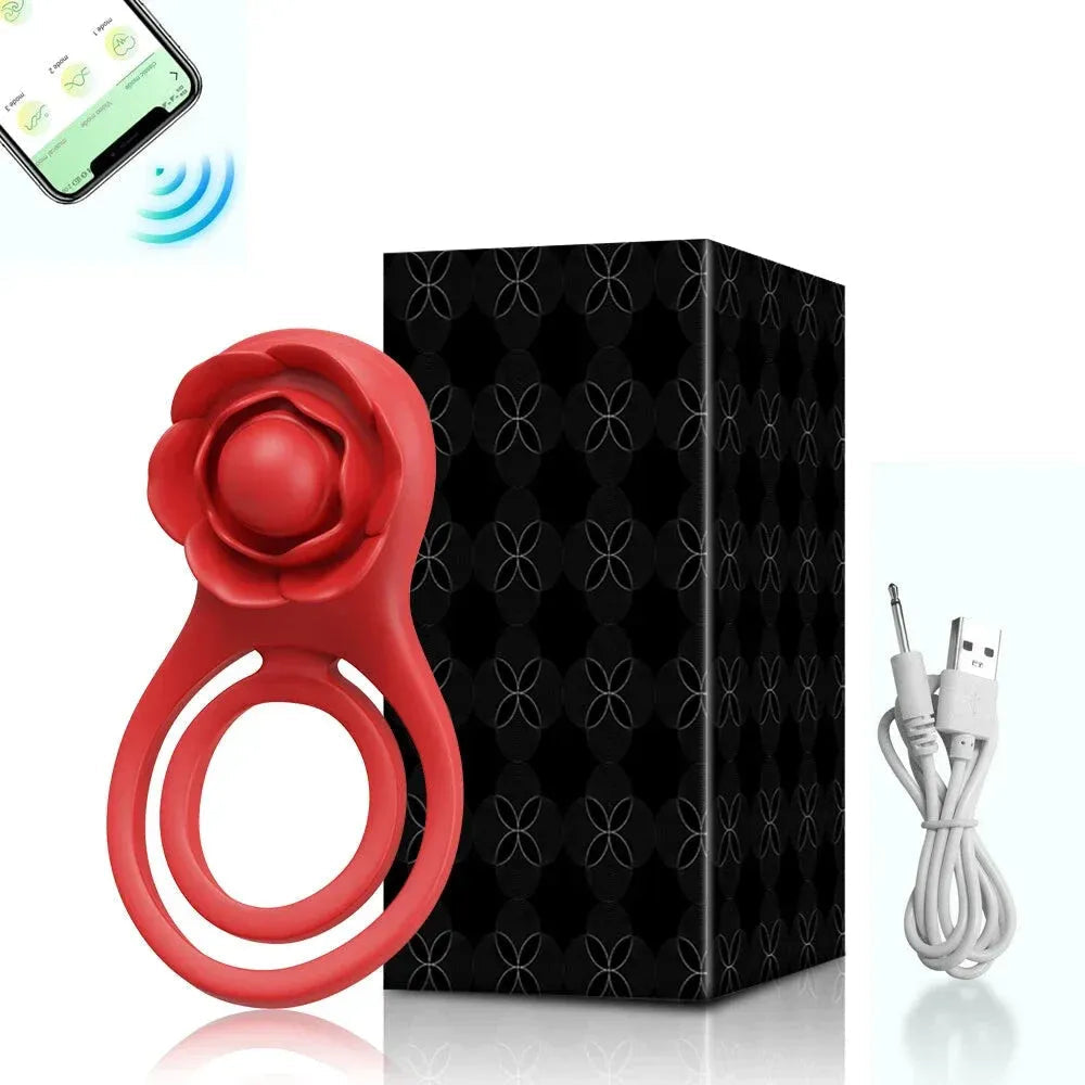 Vibrating Cock Ring for Men Delay Ejaculation Stimulate for Couples - Red