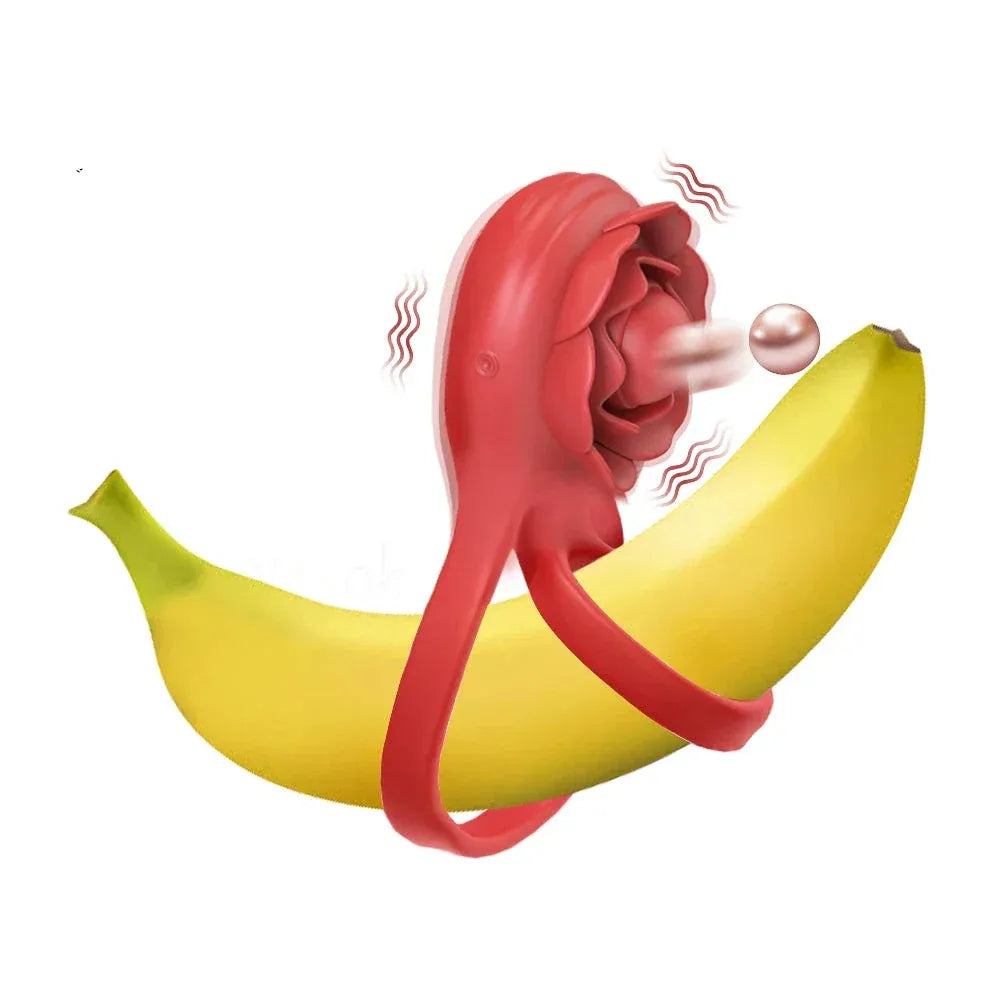 Vibrating Cock Ring for Men Delay Ejaculation Stimulate for Couples - Red