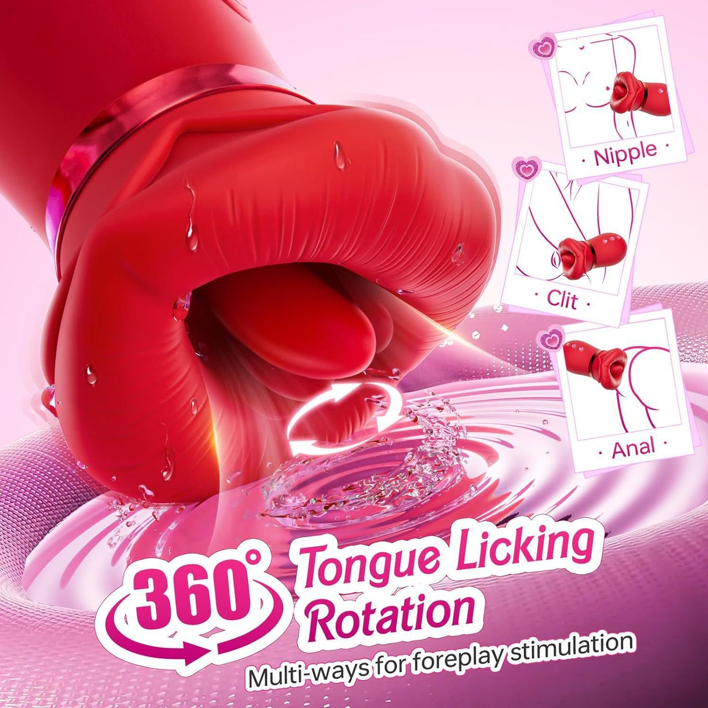 Purple Lips Vibrating Stimulator - Dual-Action Suction & Licking Massager for Women